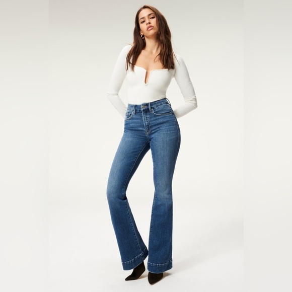 Good American Denim - GOOD AMERICAN Good Legs Flare High Waist Jeans Size 18